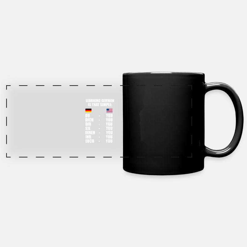 Deutsch lernen kann so einfach sein - Englisch - Panorama-Tasse farbig - Schwarz