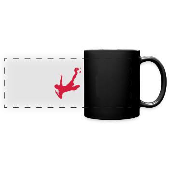 Soccer - Red - Panorama-Tasse farbig - Schwarz - Vorne
