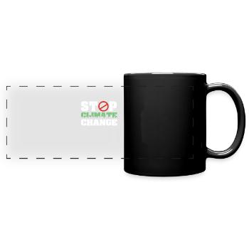 Klimawandel stoppen - Panorama-Tasse farbig - Schwarz - Vorne