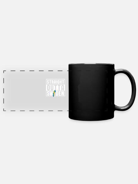 Schweden - Panorama-Tasse farbig - Schwarz