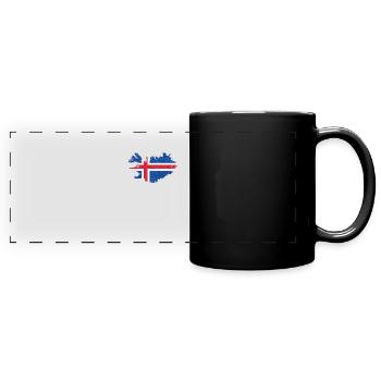 Islande - Mug panoramique uni - noir - Devant