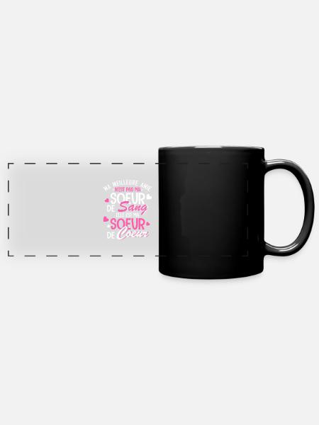 ma meilleure amie est ma soeur de coeur - Mug panoramique uni - noir