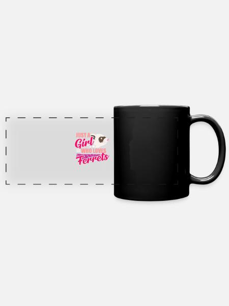Frettchen - Panorama-Tasse farbig - Schwarz