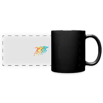 Leichtathletik Läufer Bunt Sprinter - Panorama-Tasse farbig - Schwarz - Vorne