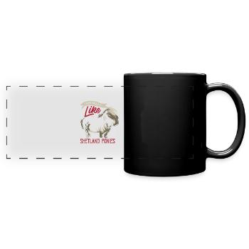 poney Shetland - Mug panoramique uni - noir - Devant