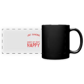 Linedance - Panorama-Tasse farbig - Schwarz - Vorne