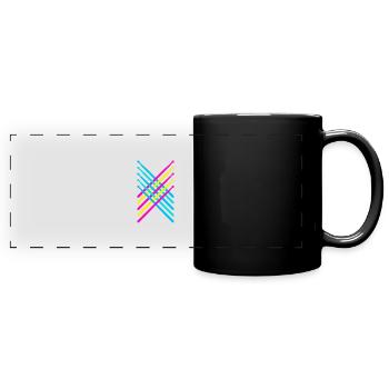 Drum Sticks Schlagzeug Schlagzeugspieler 80s - Panorama-Tasse farbig - Schwarz - Vorne