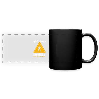 Junggesellinenabschied Ehe Geschenk heiraten - Panorama-Tasse farbig - Schwarz - Vorne