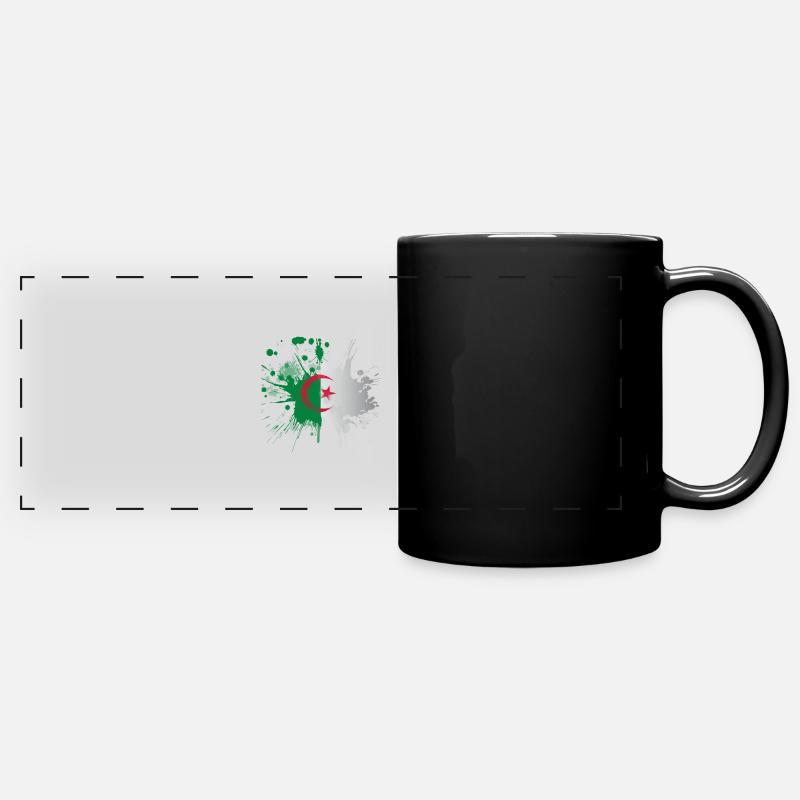 Drapeau Algérie Effet Eclaboussé - Mug panoramique uni - noir