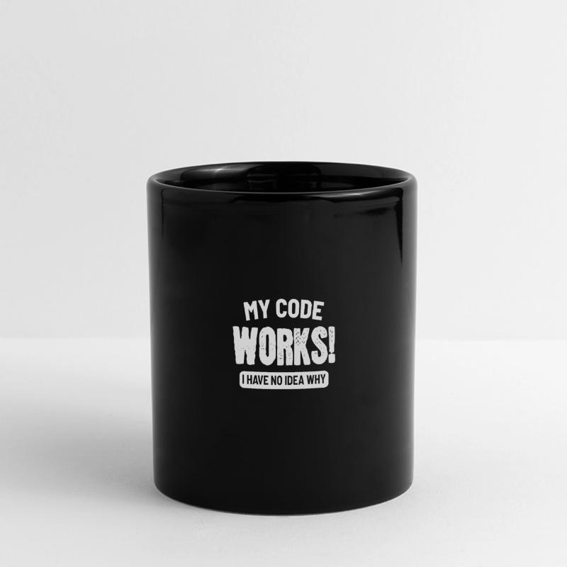 Code Works Entwickler oder Programmierer Geschenk Panorama-Tasse farbig