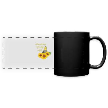 Oiseau calopsitte drôle - Mug panoramique uni - noir - Devant