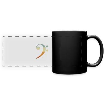 Bass clef musical notes - Full Colour Panoramic Mug - black - Front