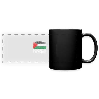 Palestine heart politics - Full Colour Panoramic Mug - black - Front