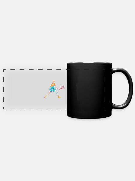 Tennis Sport - Panorama-Tasse farbig - Schwarz