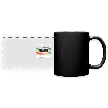 30th Birthday Level 30 Unlocked Retro Gamer Gift - Full Colour Panoramic Mug - black - Front