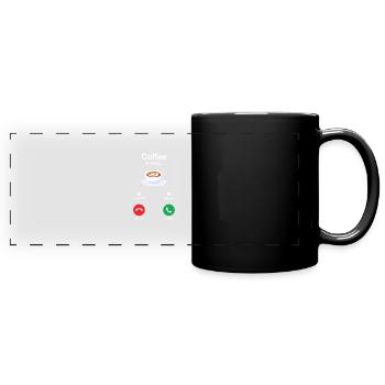 Kaffee - Panorama-Tasse farbig - Schwarz - Vorne