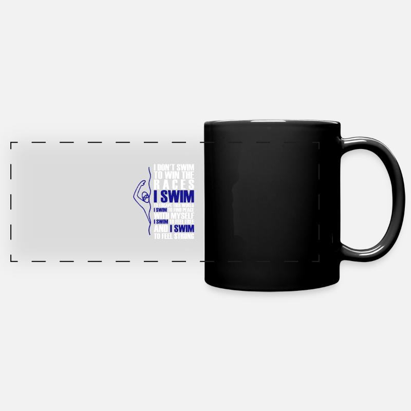 Funny gift for swimmers - Full Colour Panoramic Mug - black