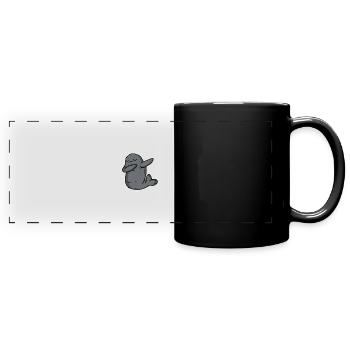 Funny Dabbing Dugong Dab Dance Manatee Lover Gift - Full Colour Panoramic Mug - black - Front