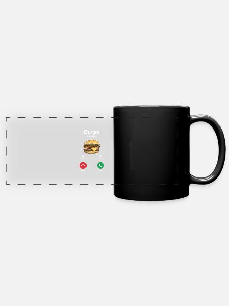 Burger Hamburger - Panorama-Tasse farbig - Schwarz
