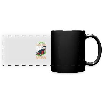 Tondeuse à gazon Entretien de pelouse - Mug panoramique uni - noir - Devant