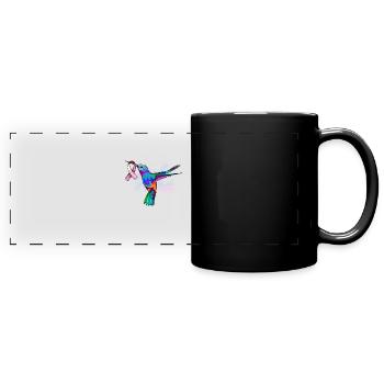 Mois de sensibilisation au cancer du sein Colibri Côte rose - Mug panoramique uni - noir - Devant