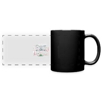 Alphorn Alpen - Panorama-Tasse farbig - Schwarz - Vorne