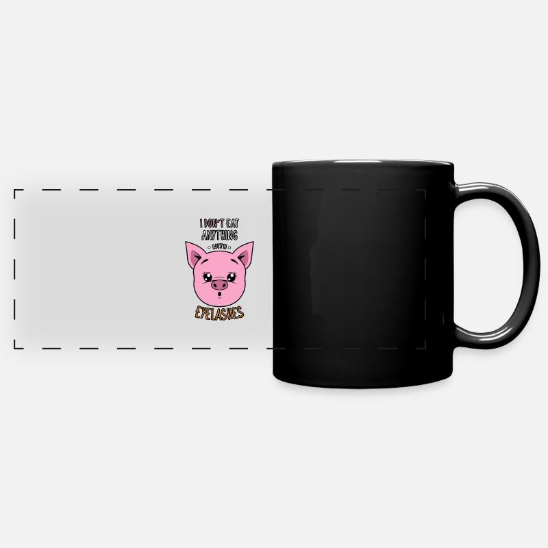 I Essen Sie nichts was Wimpern hat Vegan Tierliebe - Panorama-Tasse farbig - Schwarz