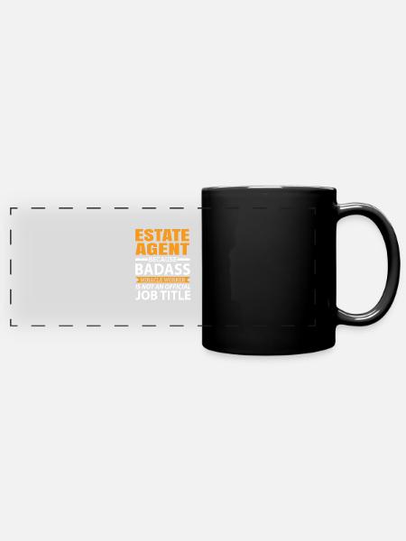 Immobilienmakler - Panorama-Tasse farbig - Schwarz