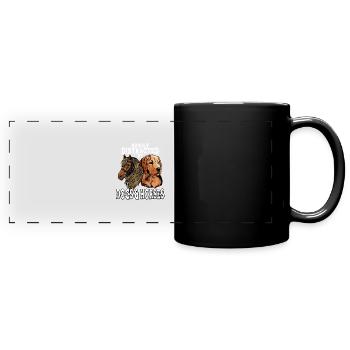 Facilement distingué des chiens et des chevaux - - Mug panoramique uni - noir - Devant