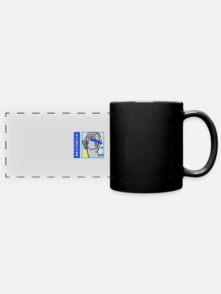 Aesthetic VaporWave - Full Colour Panoramic Mug - black