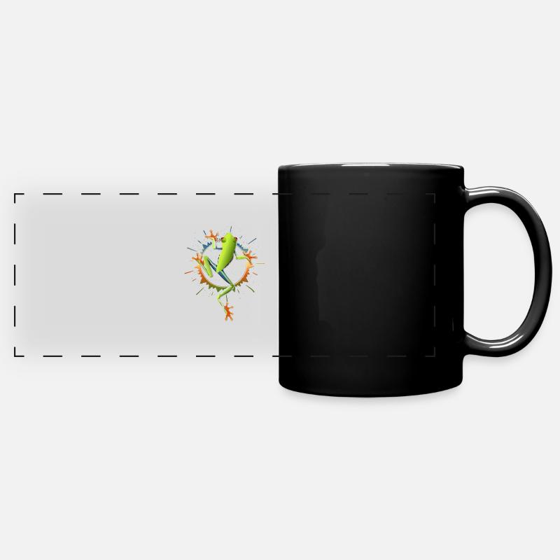 Frosch - Panorama-Tasse farbig - Schwarz