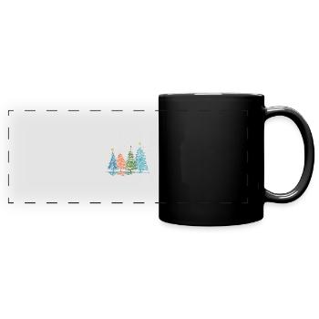 Sapins de Noël - Mug panoramique uni - noir - Devant