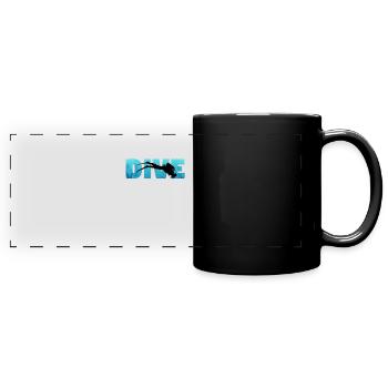 Taucher Tauchen Dive Diver - Panorama-Tasse farbig - Schwarz - Vorne