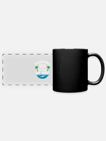 Meer - Panorama-Tasse farbig - Schwarz