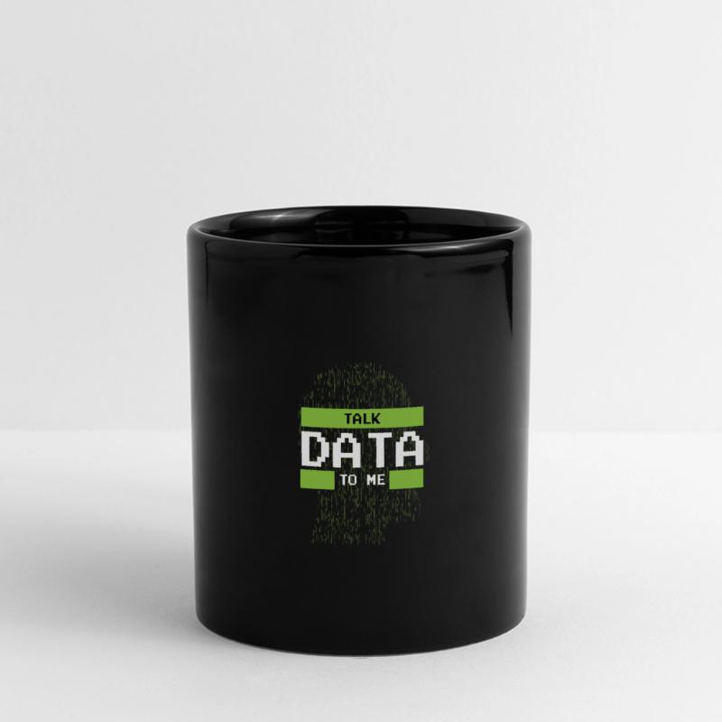 Talk Data To me Data Science und Datascientist Panorama-Tasse farbig