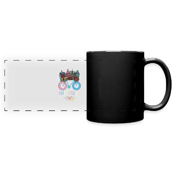 Souvenir floral de la bicyclette d'Amsterdam aux Pays-Bas - Mug panoramique uni - noir - Devant