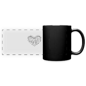 Flûte flûte à bec coeur flûte - Mug panoramique uni - noir - Devant