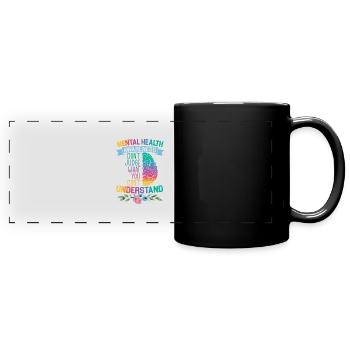 Santé mentale - Mug panoramique uni - noir - Devant