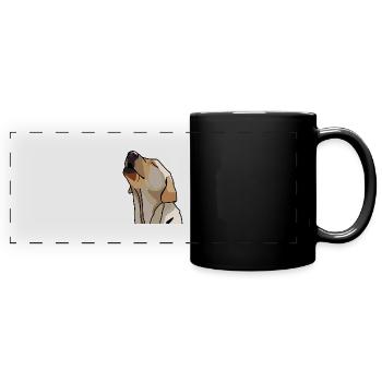 Dessin animé labrador - Mug panoramique uni - noir - Devant