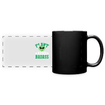 Badass à base de plantes - Végétarien végétalien - Drôle - Mug panoramique uni - noir - Devant
