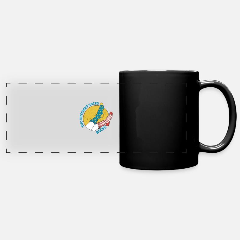 Two Different Socks Rock Funny Sock Quote - Full Colour Panoramic Mug - black