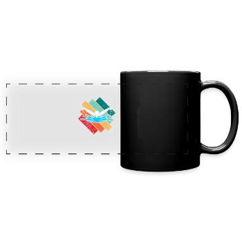 Natation - Mug panoramique uni - noir - Devant