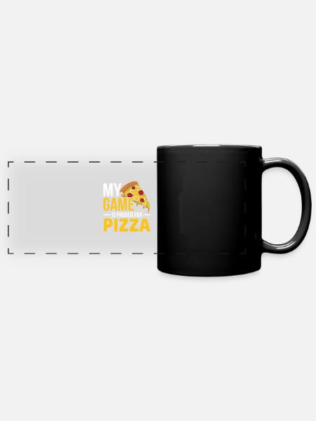 Pizza - Panorama-Tasse farbig - Schwarz