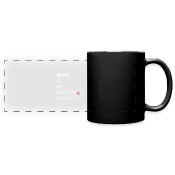 Rose favourite color Wein Geschenk Party Alkohol - Panorama-Tasse farbig - Schwarz - Vorne