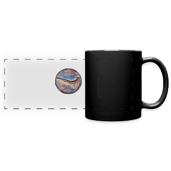 wale / whale - Panorama-Tasse farbig - Schwarz - Vorne