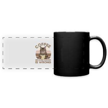 Coffee Because Murder Is Wrong - Panorama-Tasse farbig - Schwarz - Vorne
