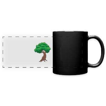 Bonsai Baum - Panorama-Tasse farbig - Schwarz - Vorne