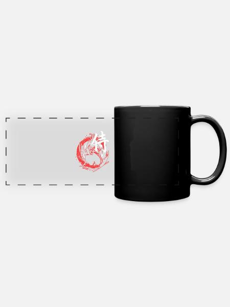 Samurai Ronin - Panorama-Tasse farbig - Schwarz