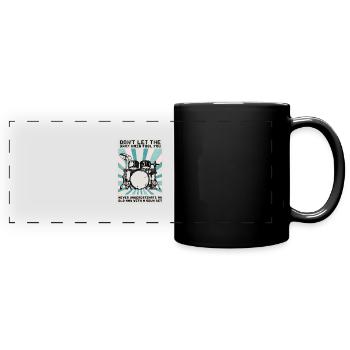 Schlagzeug Drum Sticks Schlagzeuger Opa - Panorama-Tasse farbig - Schwarz - Vorne