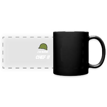 j ai glissé chef casque humour 7e compagnie - Mug panoramique uni - noir - Devant